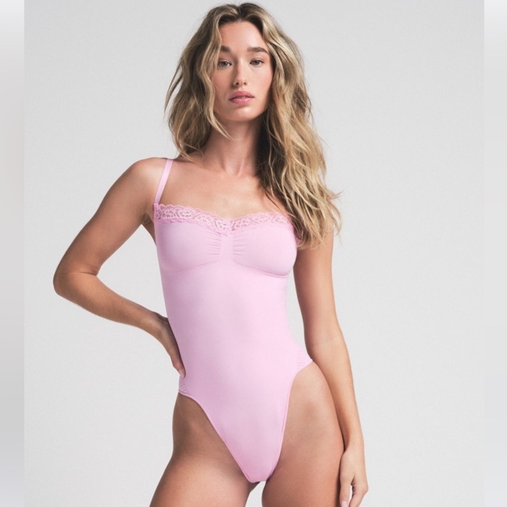 Skims Valentine’s Day Lace Thong Bodysuit